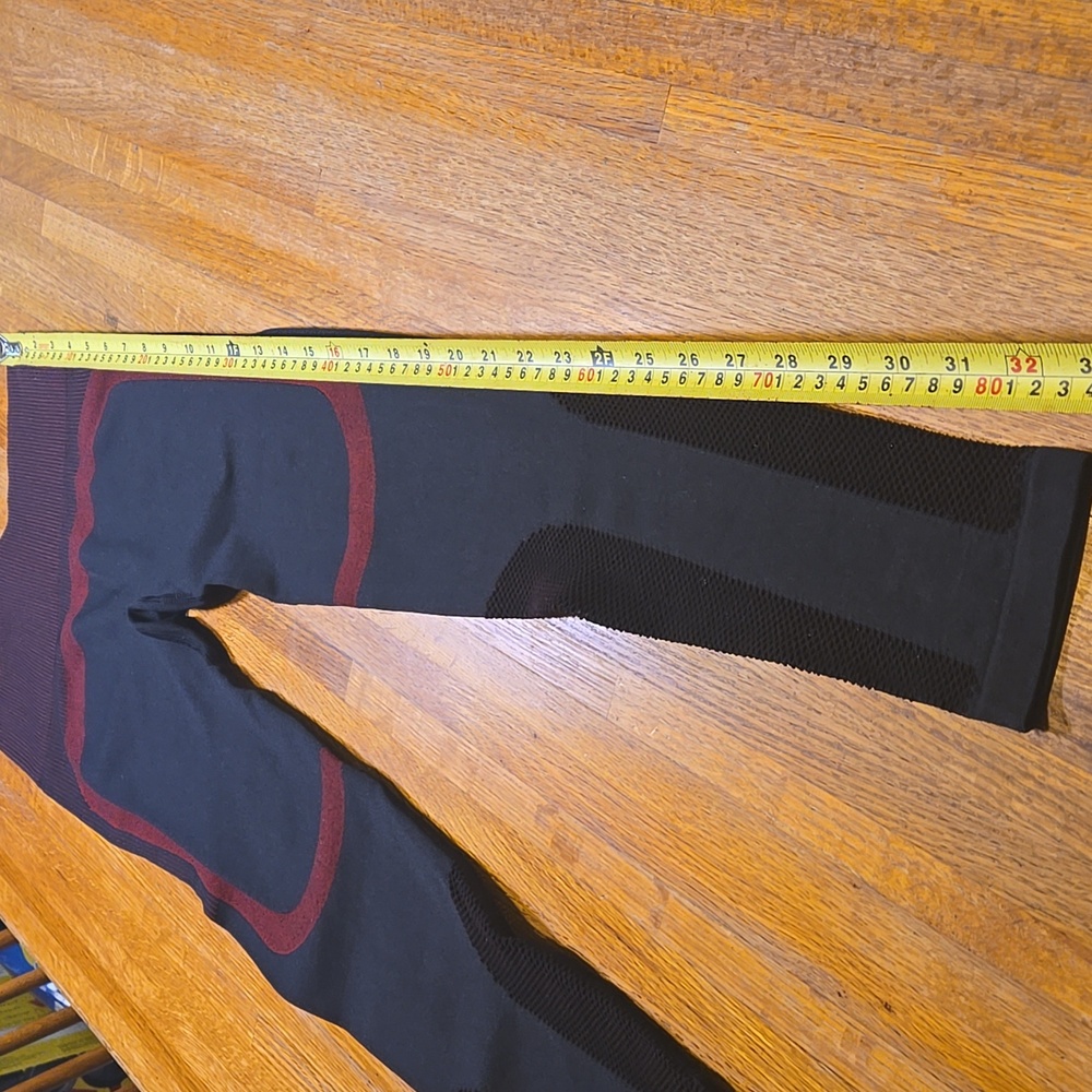 Women Small Black Red‎ Compression Mesh Vent Active Workout Yoga Leggings - Picture 3 of 8